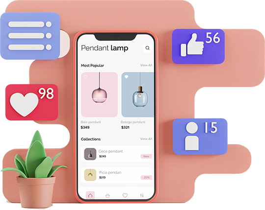 Pink 3D Mobile App Design inpiration indonesia