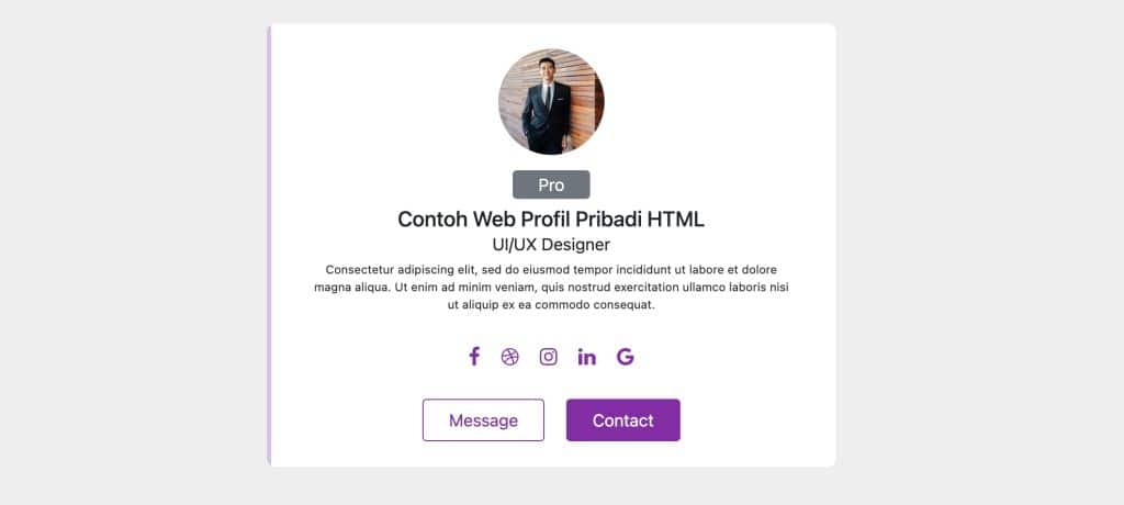 5 Contoh Web Profil Pribadi HTML Dan CSS Terbaik