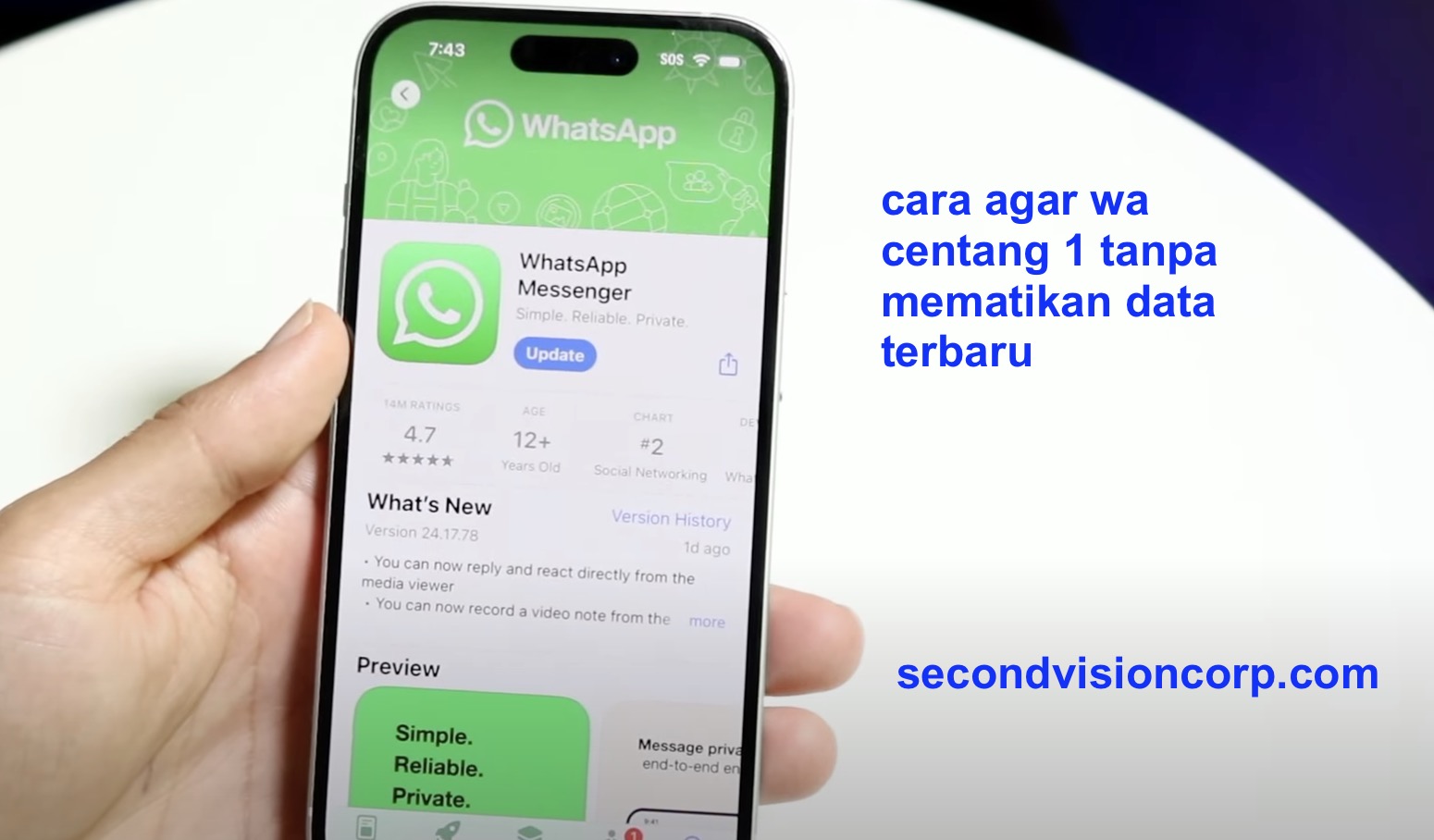 cara agar wa centang 1 tanpa mematikan data