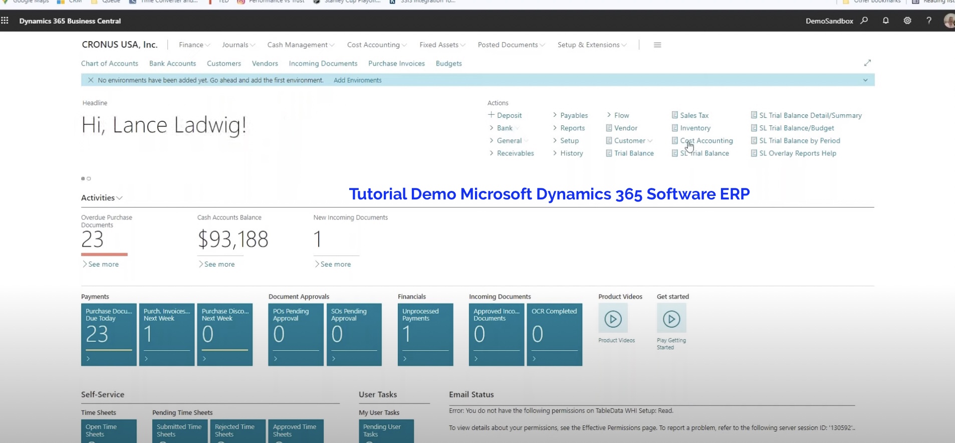 Demo Tutorial DEMO Microsoft Dynamics 365 Software ERP