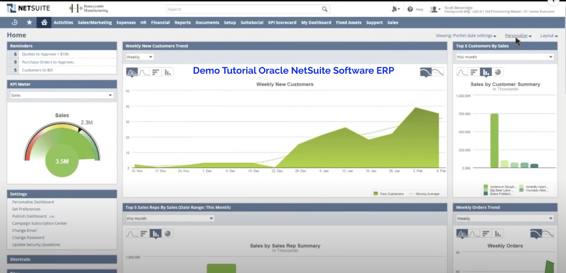 Demo Tutorial Oracle NetSuite Software ERP
