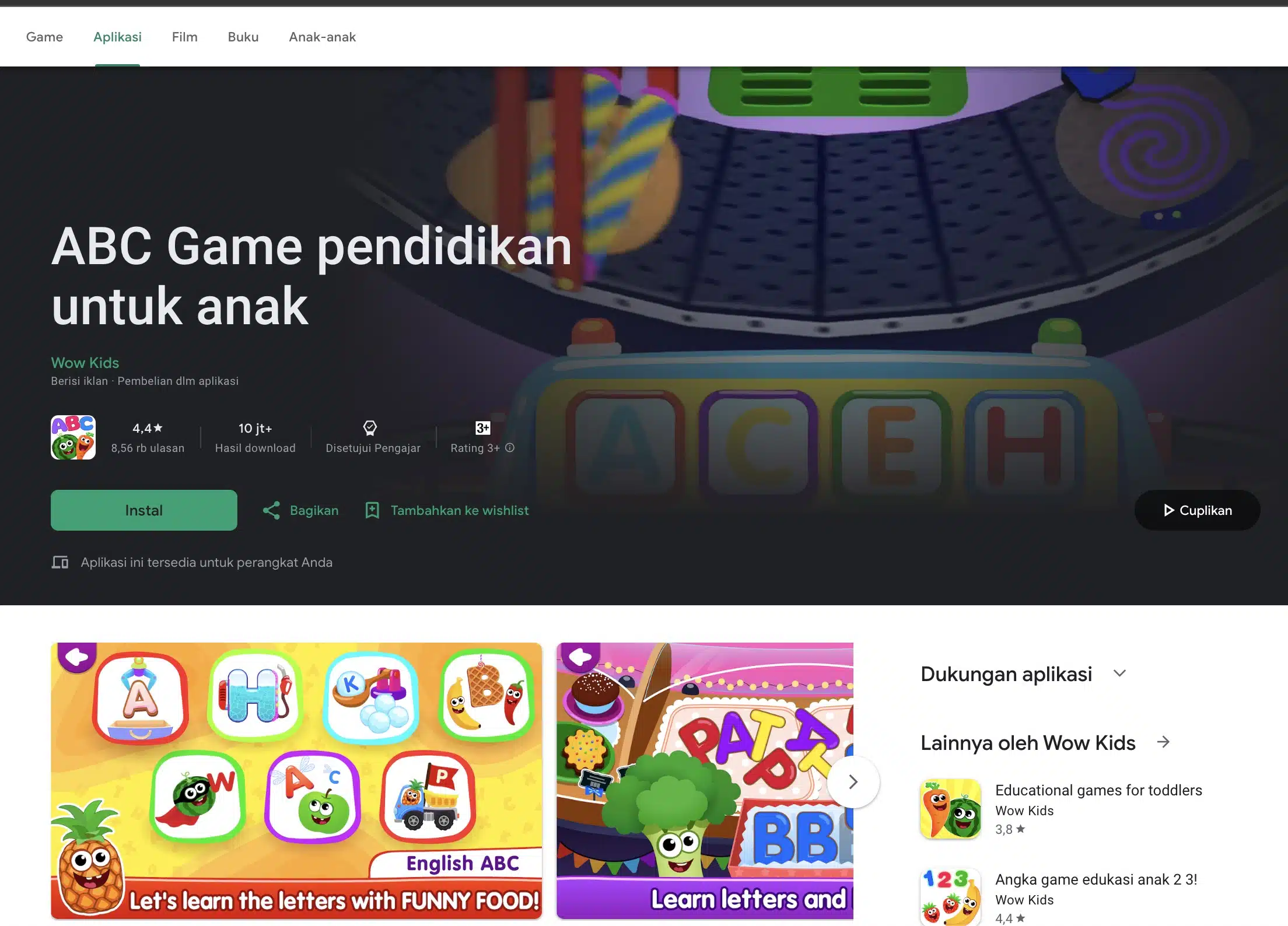 Jasa Pembuatan Game pendidikan untuk anak