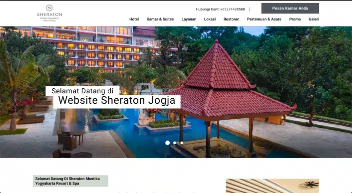 Portofolio Jasa Pembuatan Website Hotel Kami - Website Hotel Seraton Yogyakarta