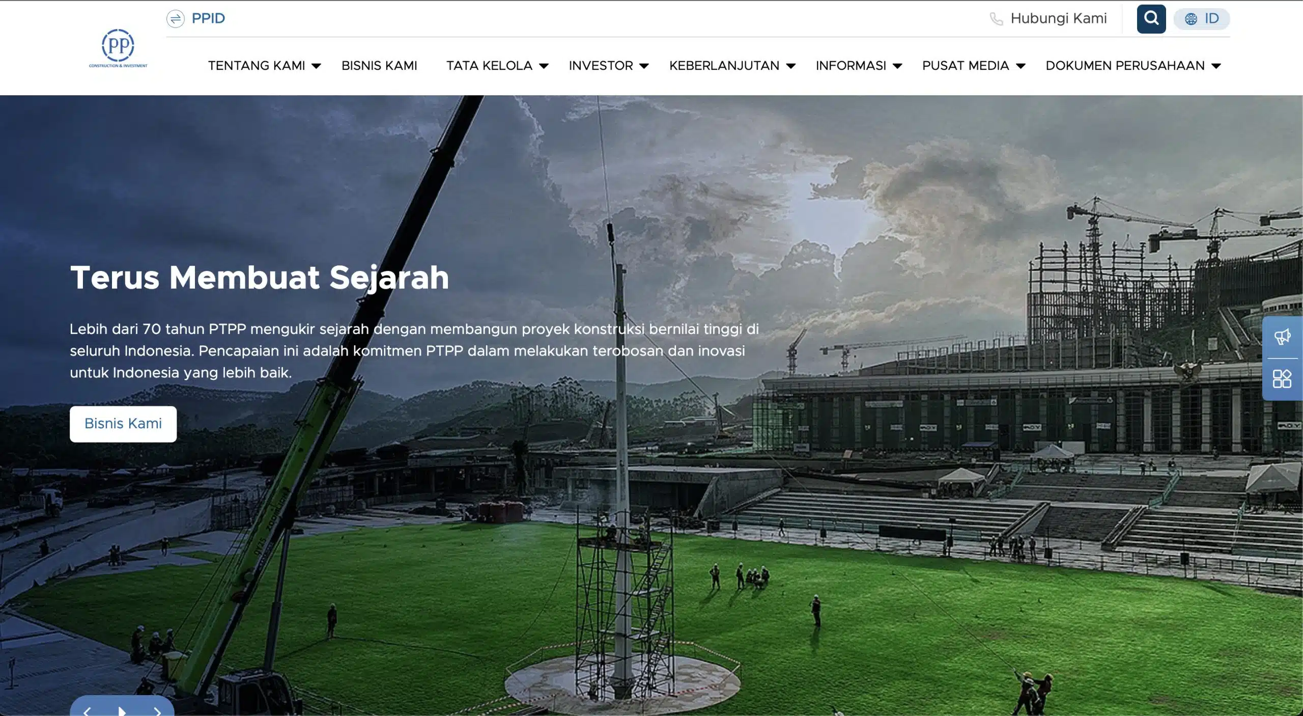 Contoh Hasil Client Website Company Profil - PT PP Persisi