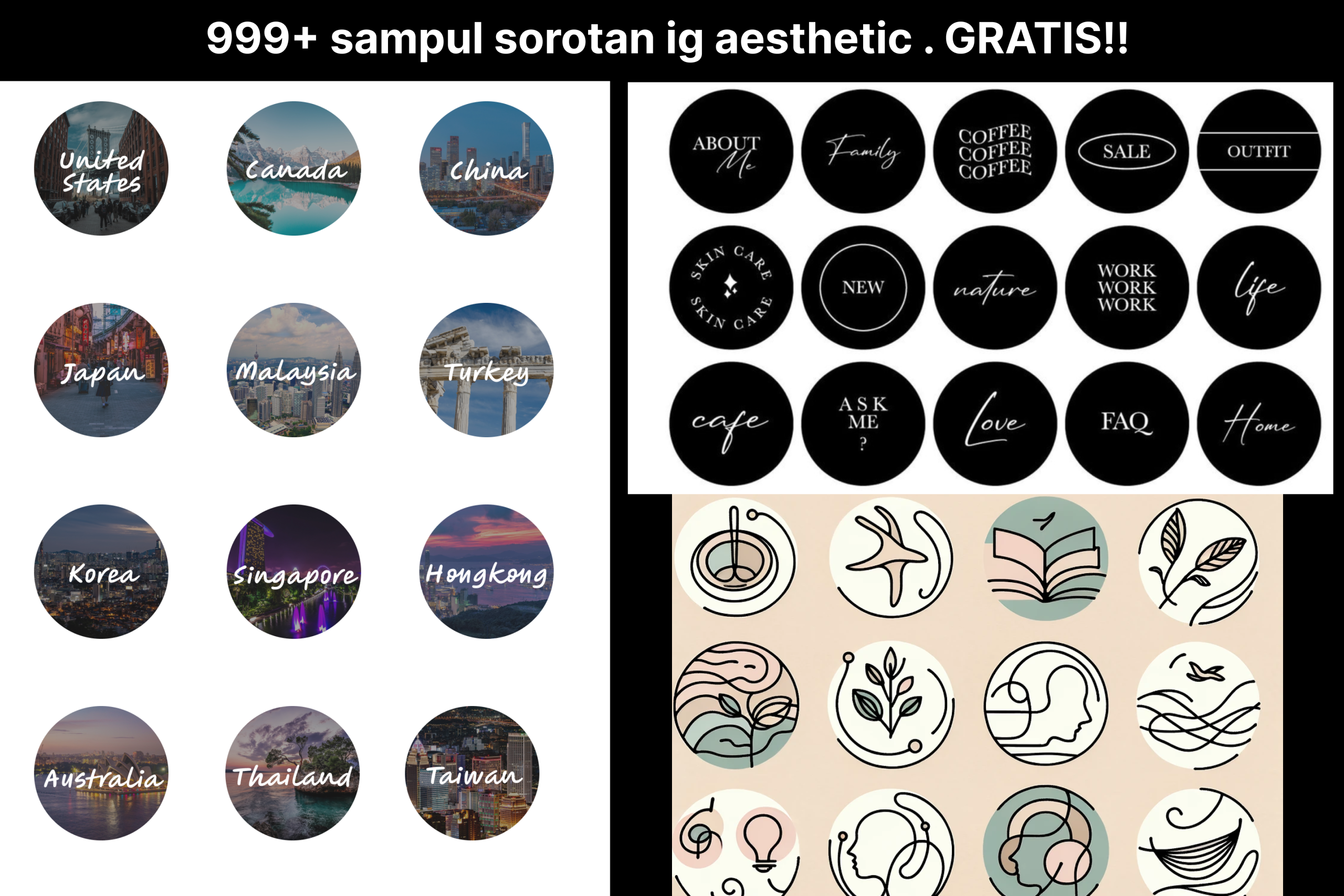 sampul sorotan ig aesthetic gratiss