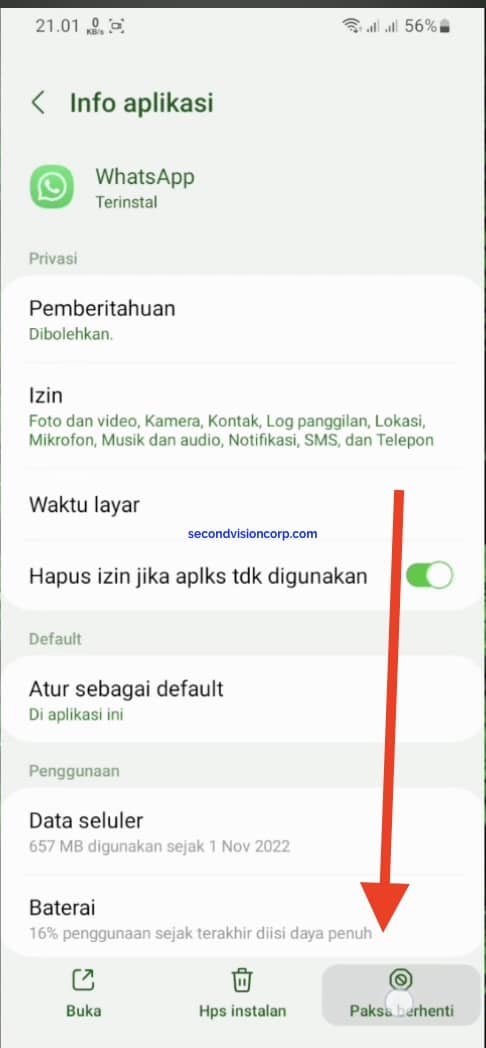 Langkah 3 centang satu di wa biasa tanpa aplikasi