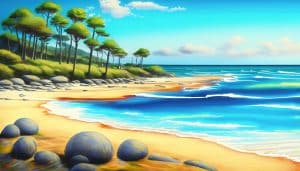 contoh gambar pemandangan pantai