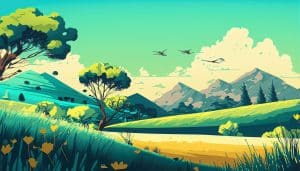 gambar pemandangan hutan yang mudah digambar