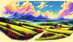 gambar pemandangan yang mudah digambar dan berwarna