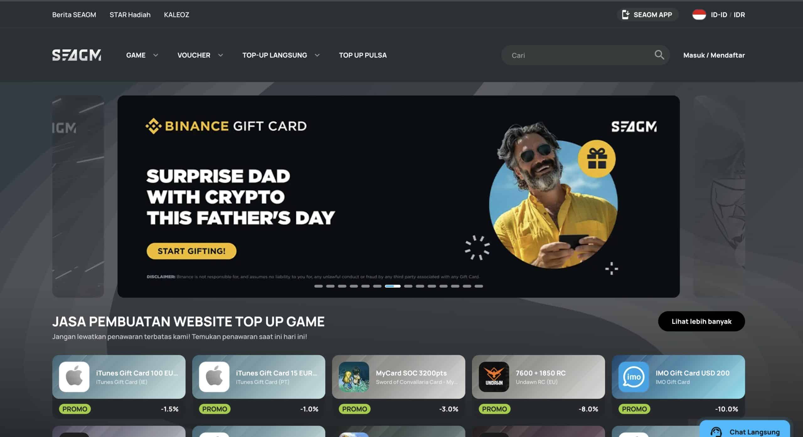 Portofolio Jasa Pembuatan Website Top Up Game Second Vision corp