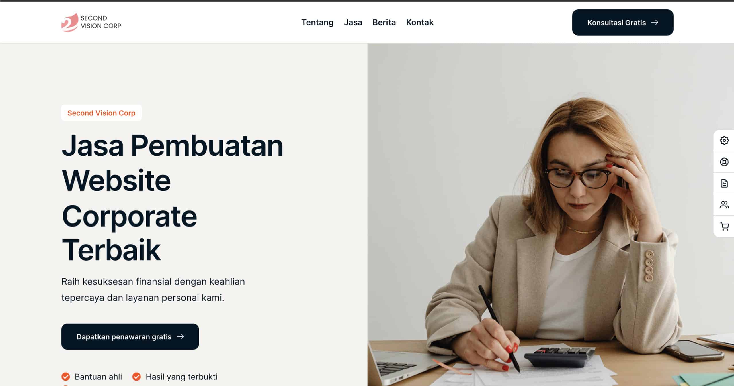 Desain tema website compro