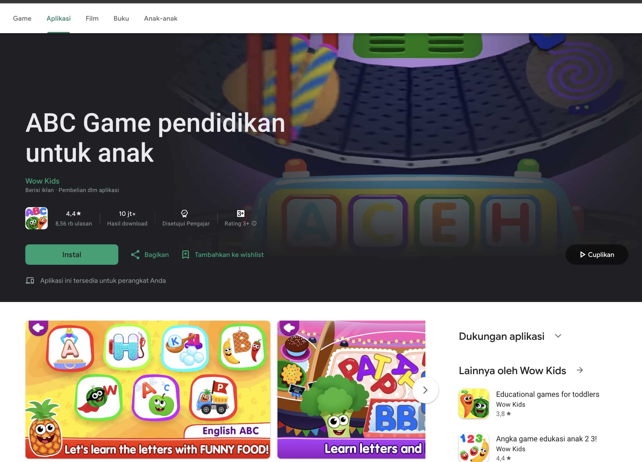 Jasa Pembuatan Game pendidikan untuk anak